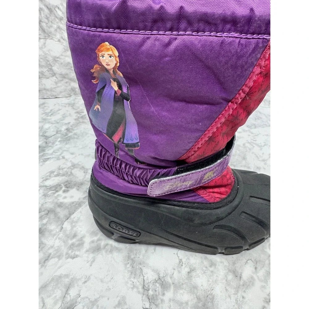 Sorel Disney 💜Frozen 2 Anna Flurry Purple Pink‎ Snow Boots Girls Kids-1